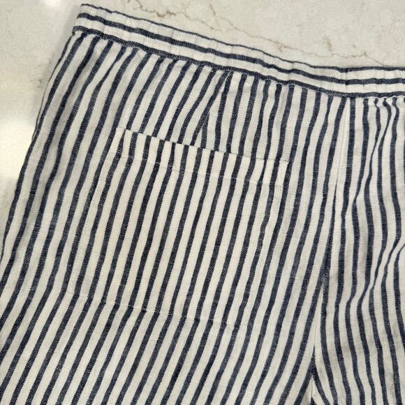 Chico’s Blue & White Striped 100% Linen Coastal Pants Chico's Size 0 Beach - Picture 8 of 16